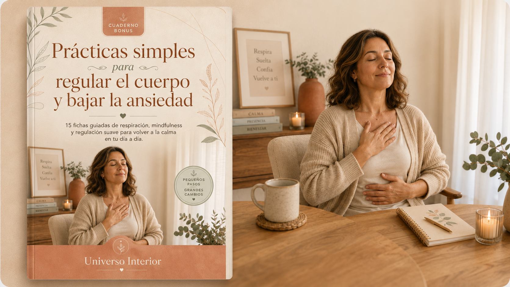 Cuaderno de ejercicios simples para regular el cuerpo y bajar la ansiedad